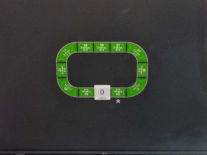 Conveyor speed and control number displayed on a PC