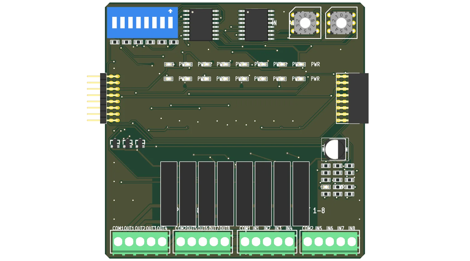 The board with placement finished — before routing