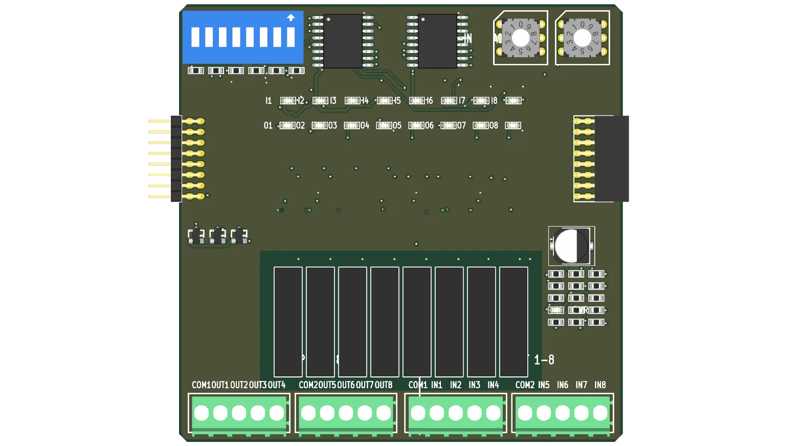 Finished board, top side