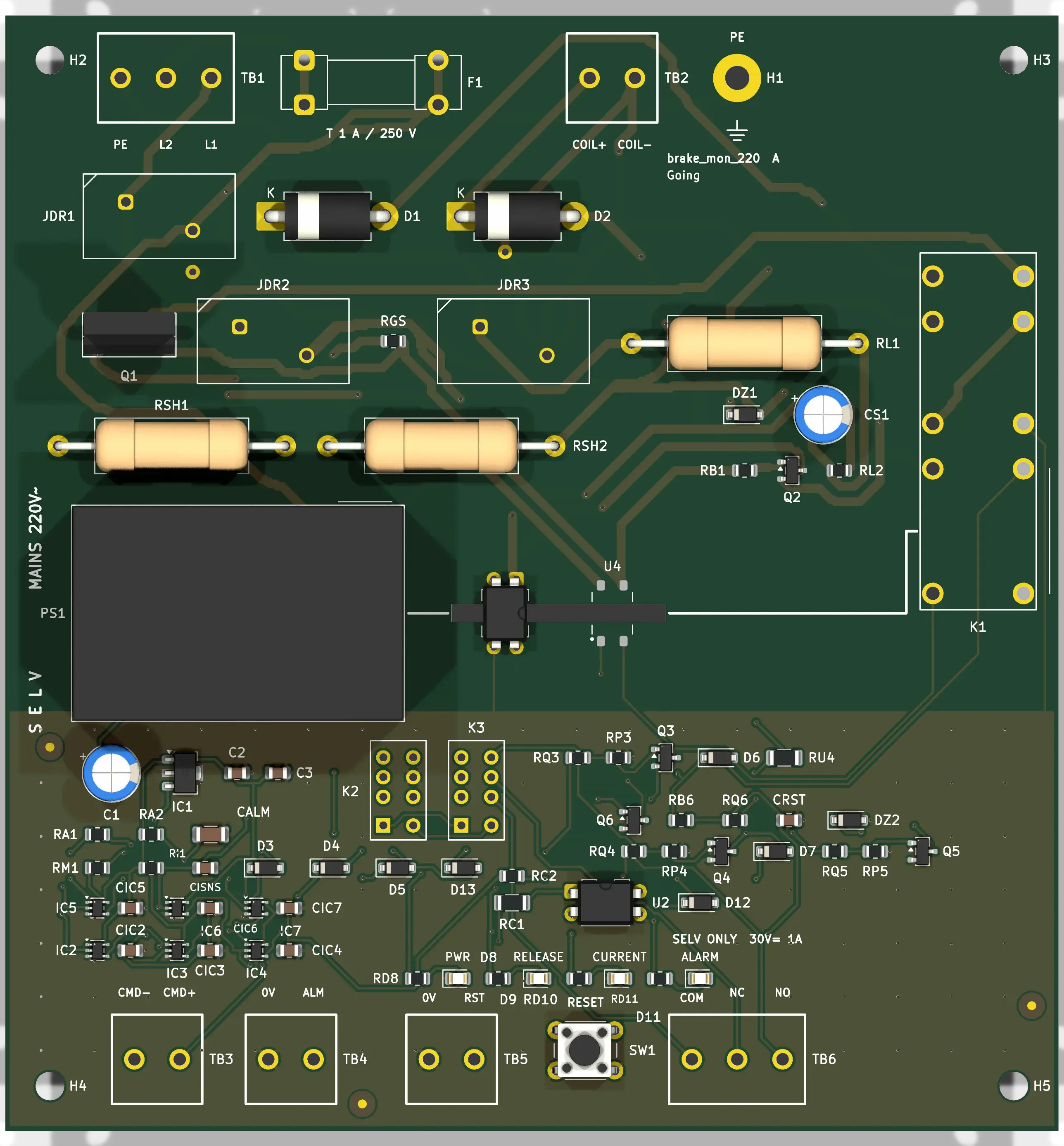 Top side after routing