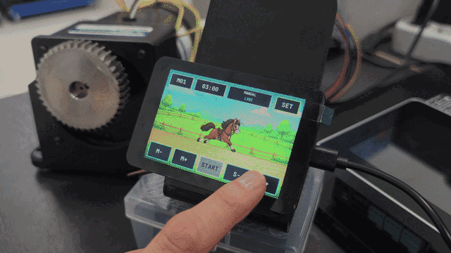 Setting the operating mode and ride time on the RP2350 touch LCD