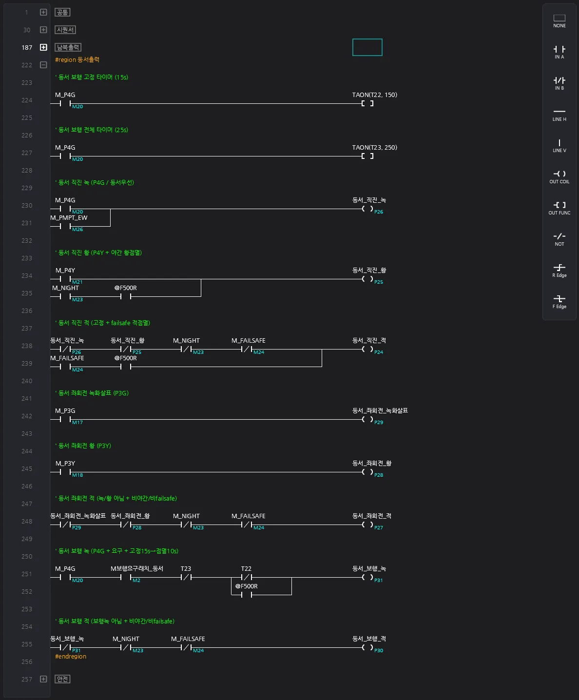 The east-west output block expanded in the AI-generated traffic light ladder